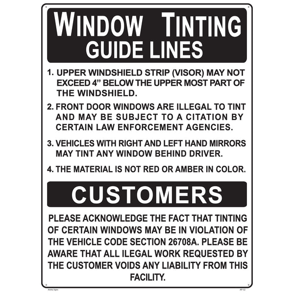 WINDOW TINTING GUIDELINES