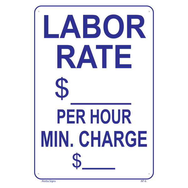 LABOR RATE PER HOUR & MNIMUM CHARGE