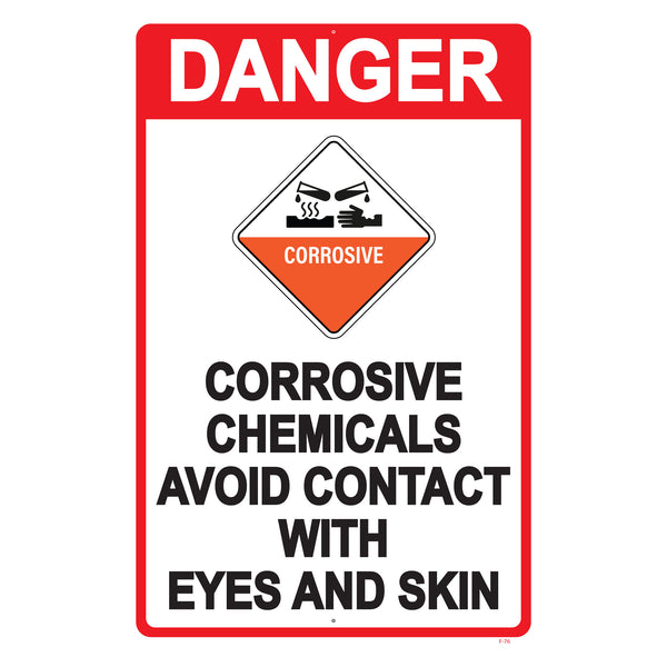 DANGER CORROSIVE CHEMICALS AVOID CONTACT WITH EYES AND SKIN