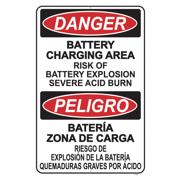 DANGER BATTERY CHARGING AREA RISK OF BATTERY EXPLOSION SEVERE ACID BURN