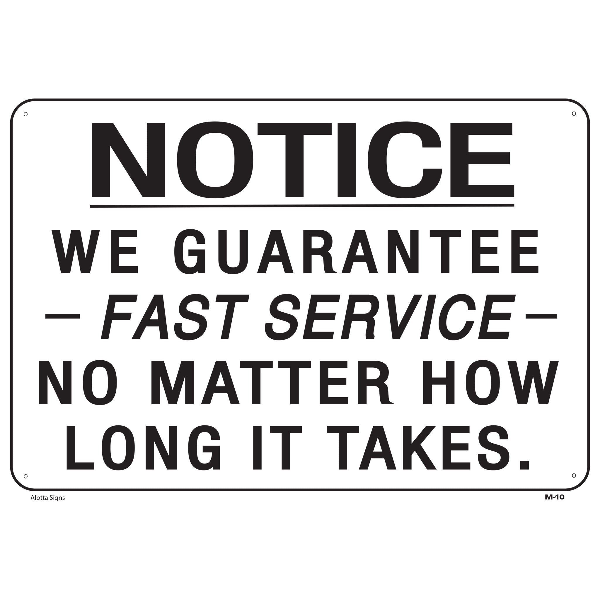 Fast Service Fun WE GUARANTEE FAST SERVICE – McLuLu