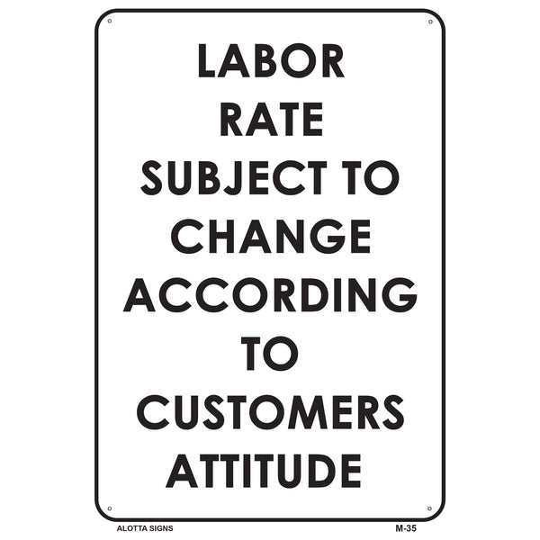 LABOR RATE SUBJECT TO CHANGE