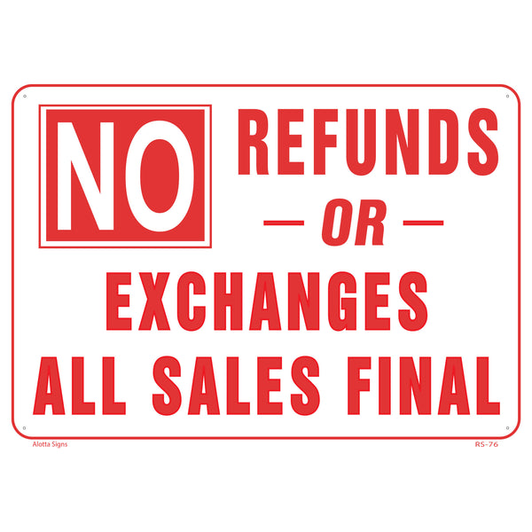 NO REFUNDS OR EXCHANGES