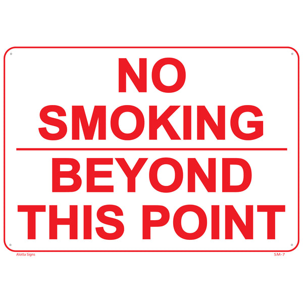 NO SMOKING BEYOND THIS POINT