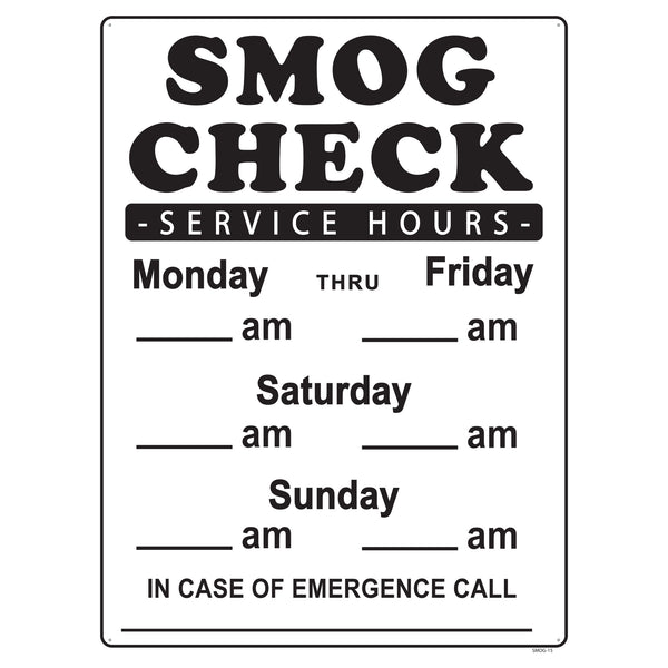 SMOG CHECK SERVICE HOURS